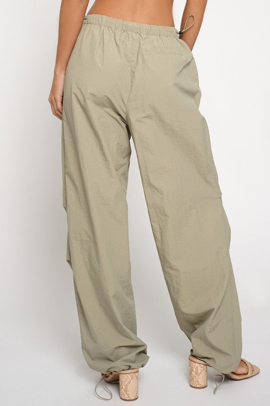 Olive Pull Cord Cargos